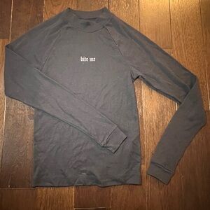 Urban Outfitters Black Long Sleeve with 'Bite Me' Text